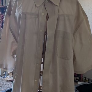 Eddie Bauer Light Pink Short-Sleeve Cotton Shirt